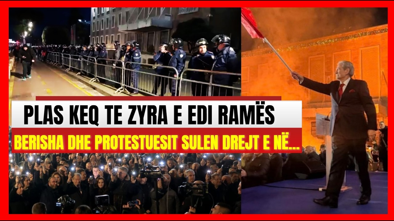 Plas te zyra e Edi Ramës, Berisha dhe protestuesit u sulen drejt godinës. Vjen përplasja e madhe