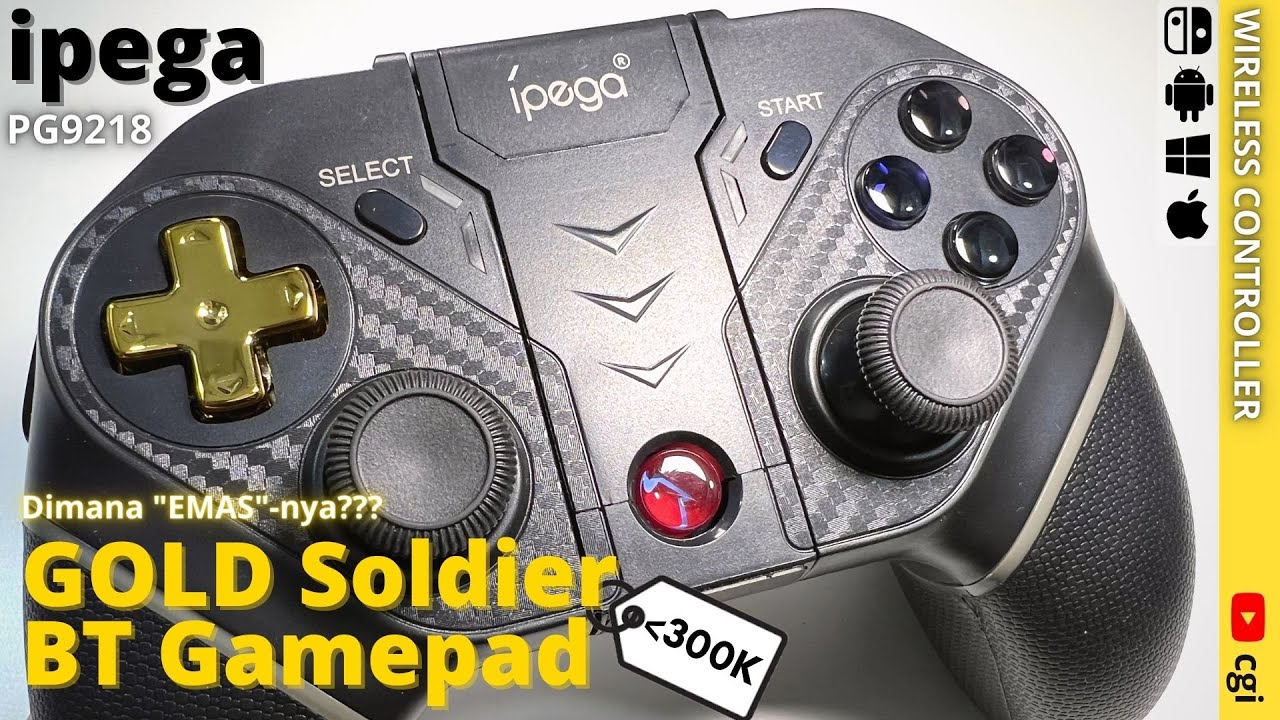 Review: IPEGA GOLD SOLDIER BT GAMEPAD PG 9218 - WIRELESS CONTROLLER 200 RIBUAN + CLIP HOLDER