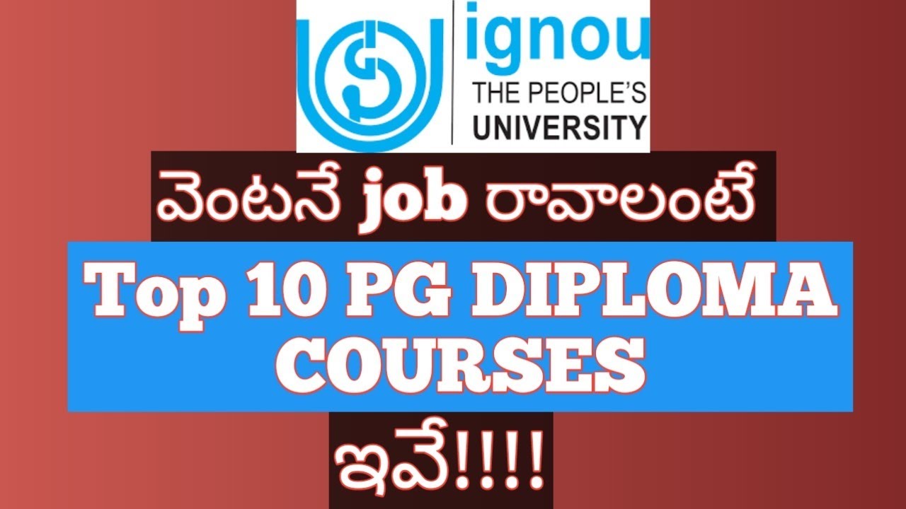 IGNOU best PG diploma courses | ignou updates telugu