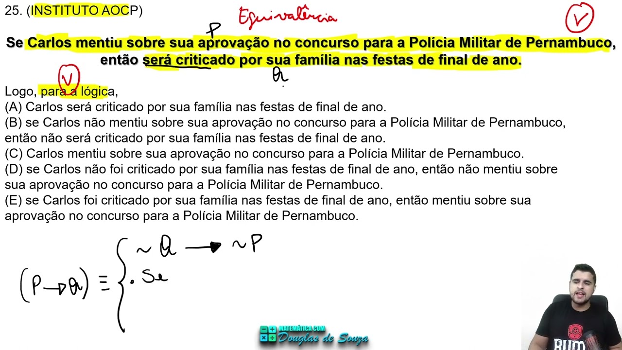 QUESTÃO 25 DA PROVA DA PMPE 2024 - BANCA INSTITUTO AOCP | RACIOCÍNIO LÓGICO