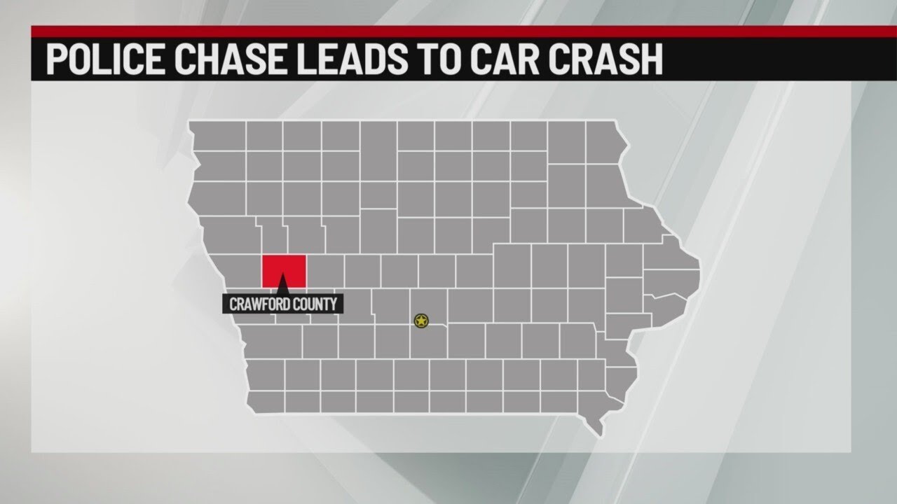 Iowa police chase ends in car crash, two arrests made