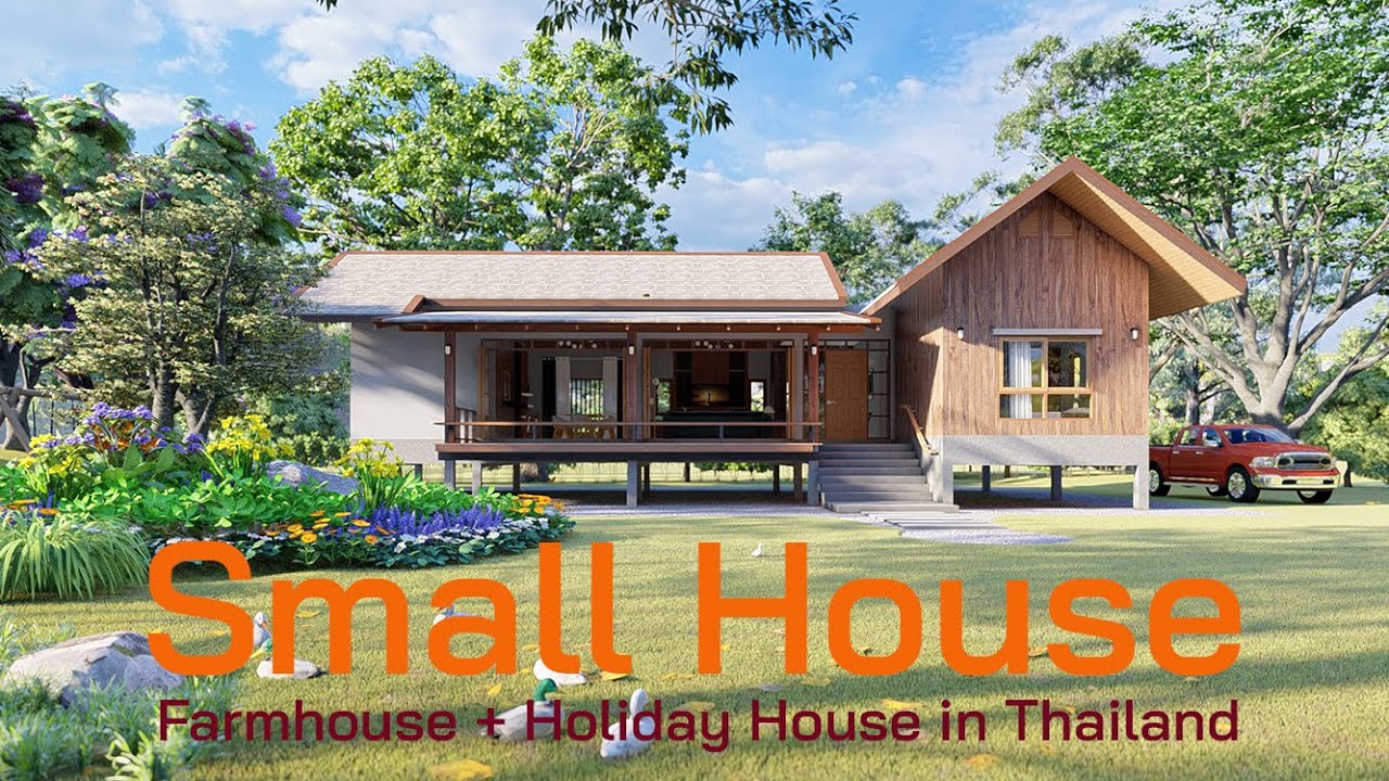 บ้านสวน บ้านไทยพื้นถิ่นประยุกต์ บ้านชั้นเดียวยกใต้ถุน Farmhouse in Thailand (Small Home1fl30)