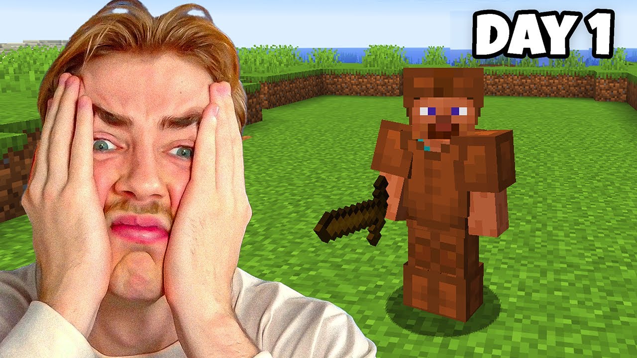 Beating Minecraft for the FIRST TIME - Day 1