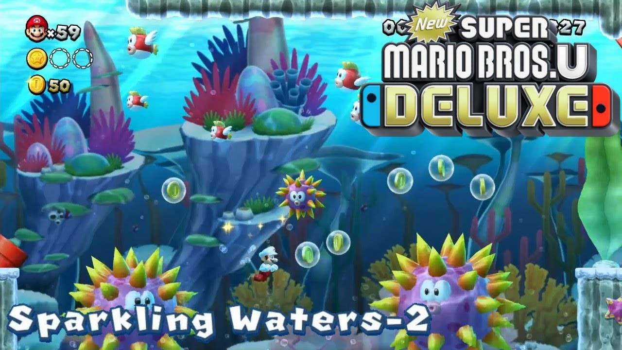 Sparkling Waters-2 (Tropical Refresher) - All Star Coins 100% Walkthrough - NSMBUD