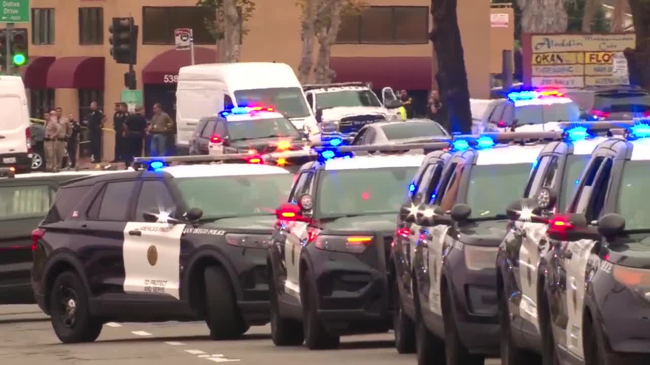 SDPD officers gather for procession following death of fellow officer