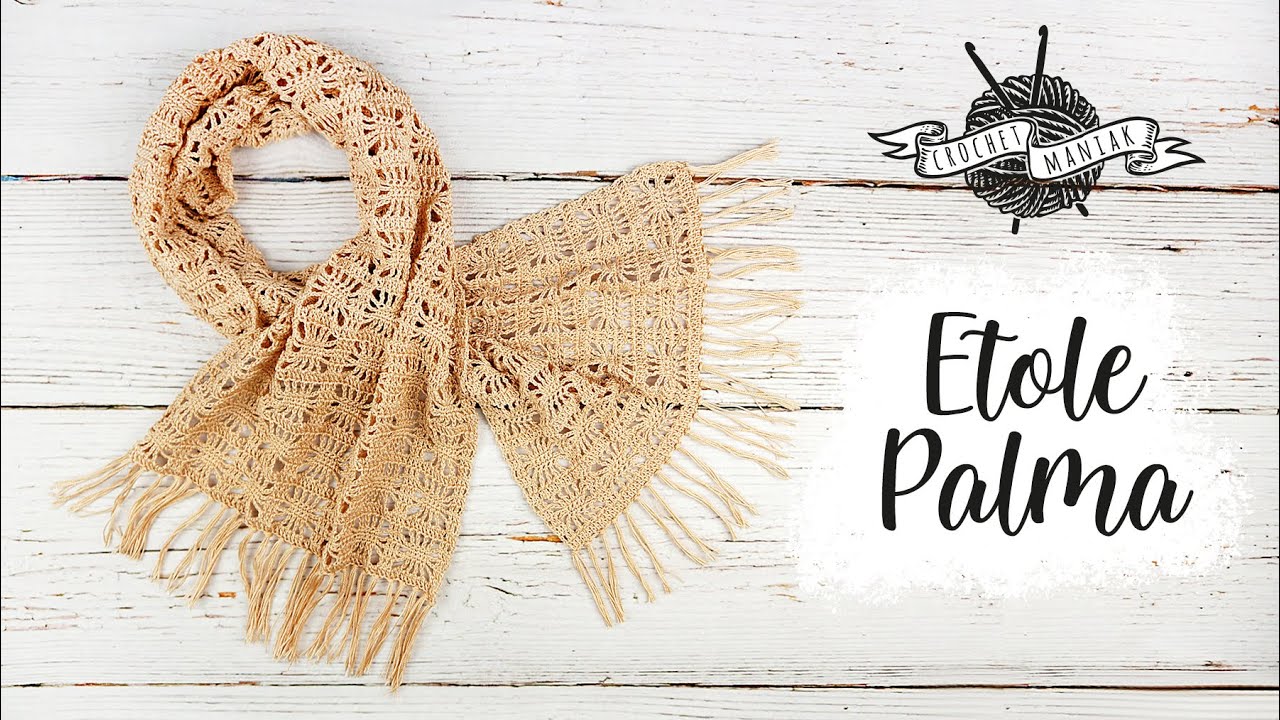 CROCHET étole en point ajouré  DEMIE SAISON FACILE ET RAPIDE