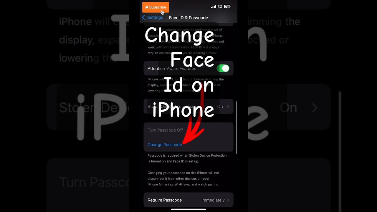 How to change Face ID and passcode in iPhone ! iPhone me Face ID Kaise change Kare! #iphonefeatures