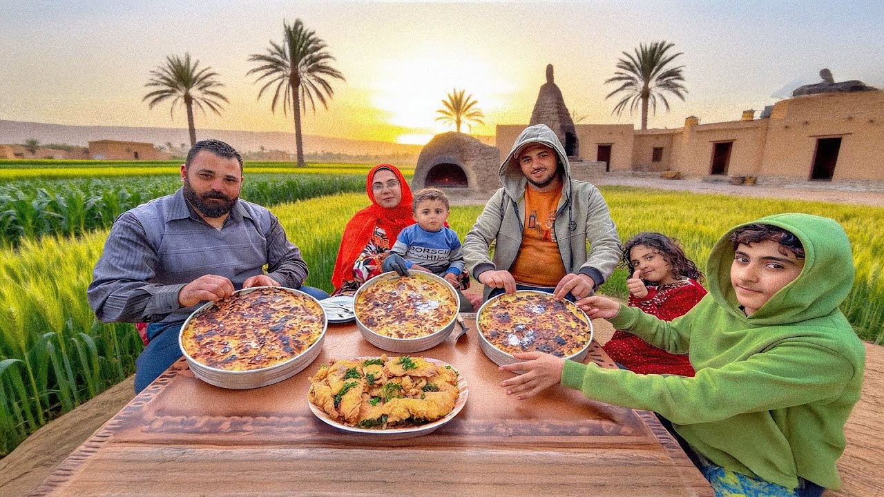 عمل مكرونه بشاميل في الفرن الفلاحي