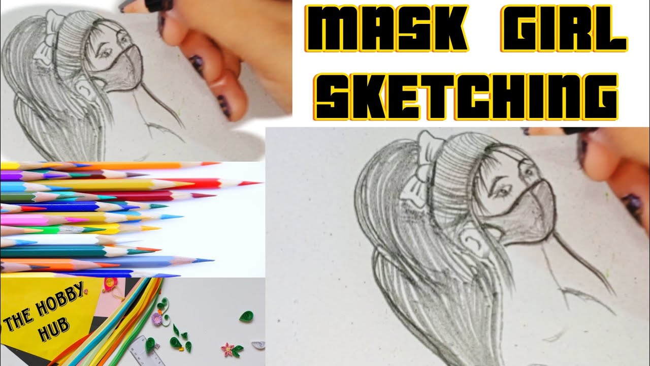 Mask Girl Drawing Tutorial | Easy Sketch | Pencil Sketching