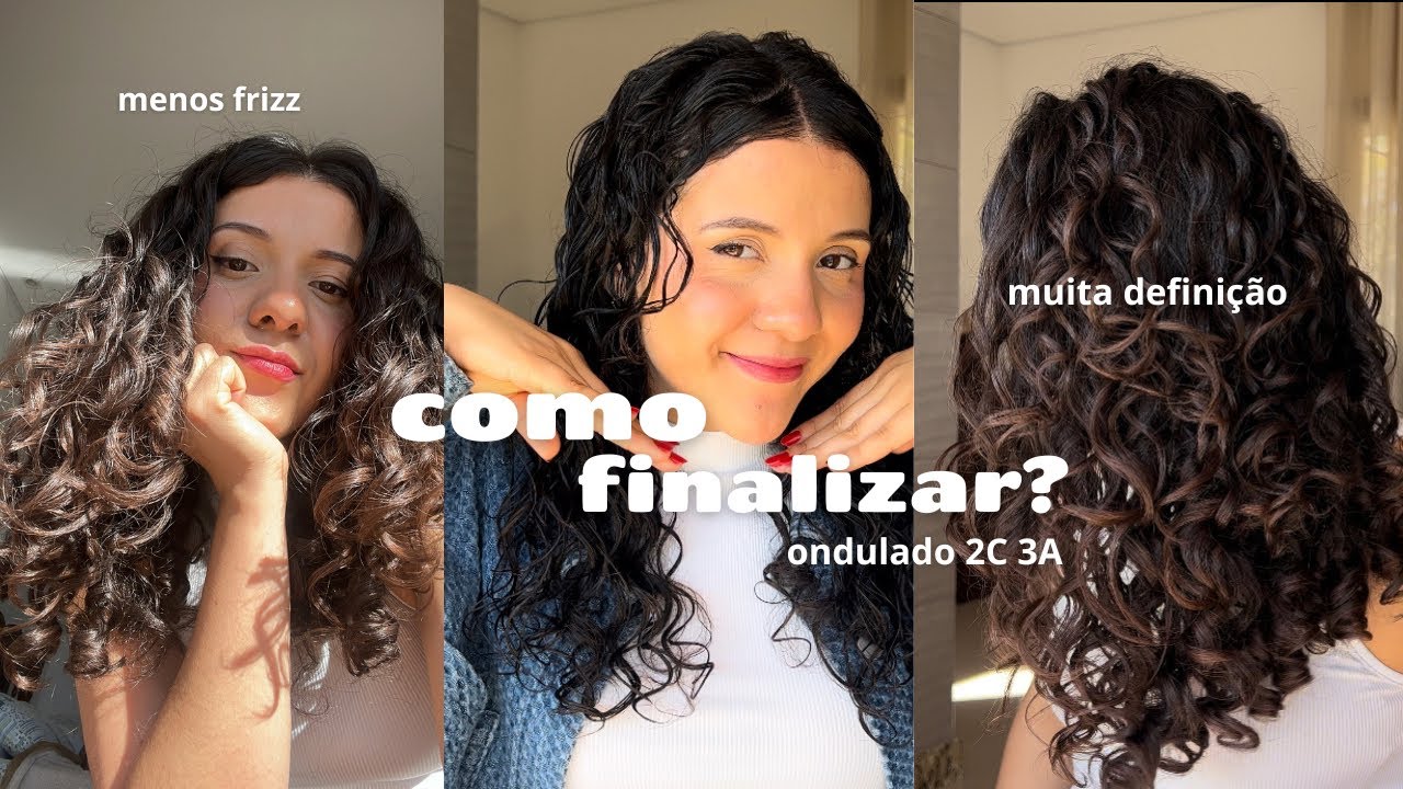 Como finalizar um cabelo ondulado 2C 3A | minha finalização mais definição e menos frizz ✨🤍