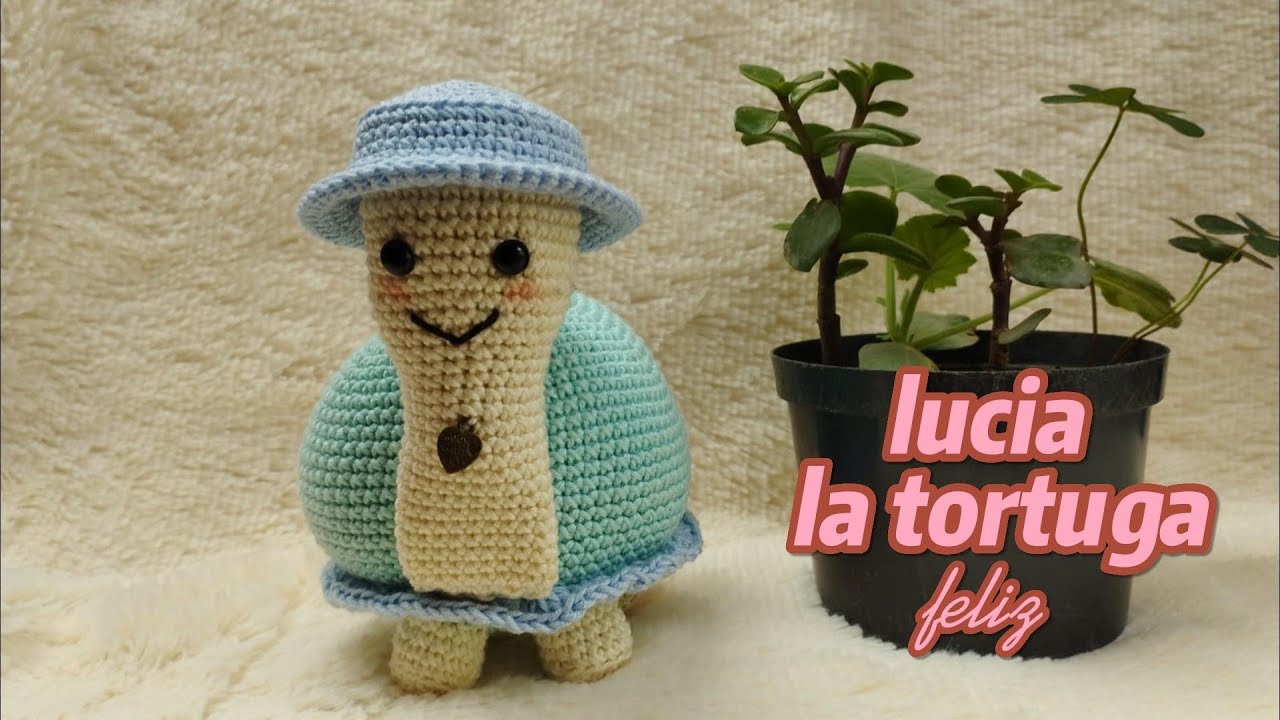 TORTUGA AMIGURUMI 🐢🧶 lucia la tortuga feliz 😍 parte 2 (cabeza, patas y accesorios 👒