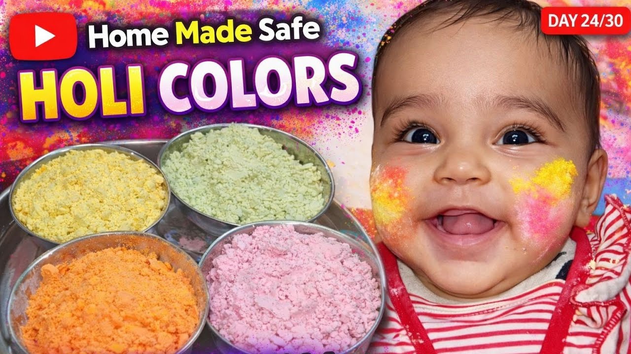 Ghar Par Banaye Safe Holi Colours 🌸 | Natural Rang for Kids | Mom Life with Kajal 