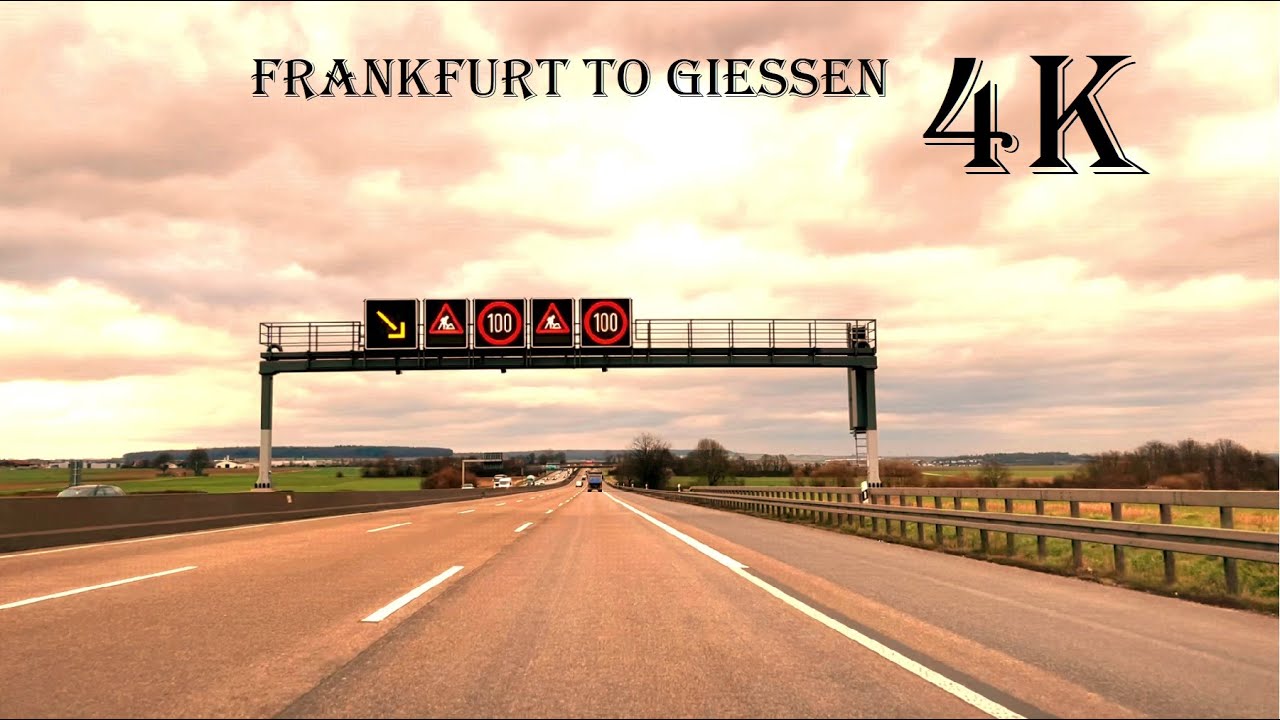 Frankfurt am Main to Giessen 4K - Scenic Drive - Highway A661-A5-A45 - Germany