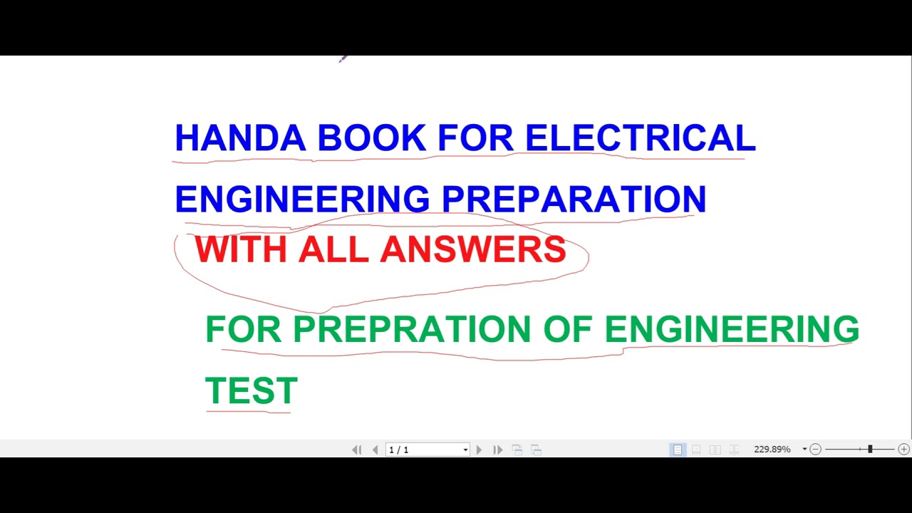 Handa Book for electrical engineering test preparation with all the answers.
