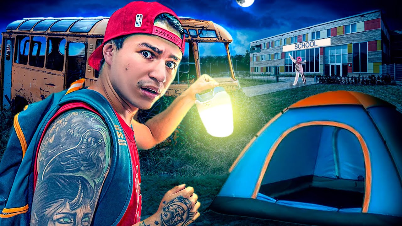 &iexcl;PASAMOS una NOCHE en UNA ESCUELA ABANDONADA de NI&Ntilde;OS! * NOCHE #1