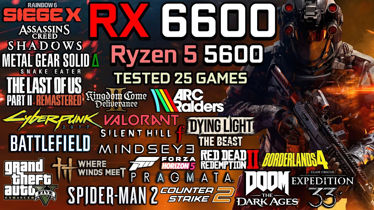 RX 6600 + Ryzen 5 5600 : Test in 25 Games | Gaming Test in 2026