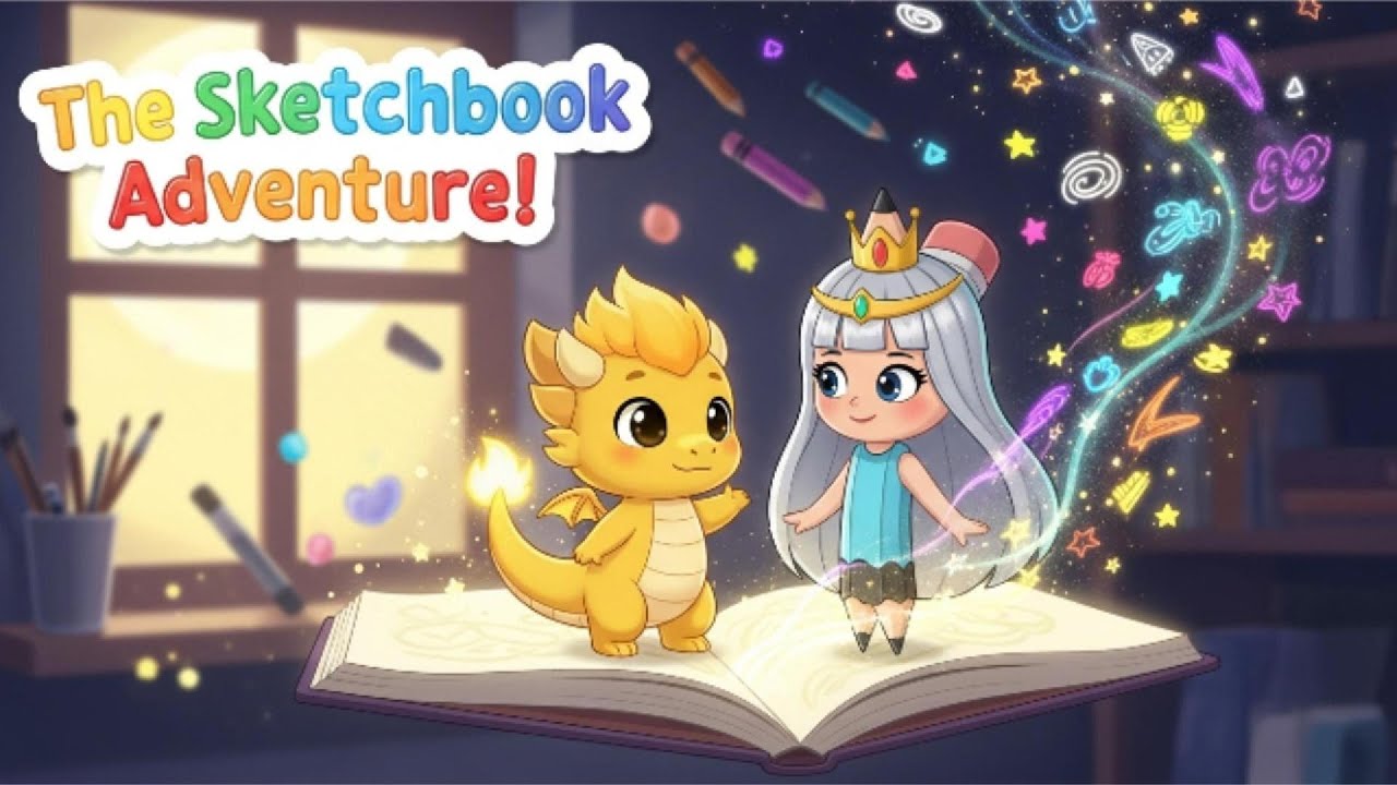 ✨ “The Sketchbook Adventures: The Dragon and the Princess | Magical Kids Animation
