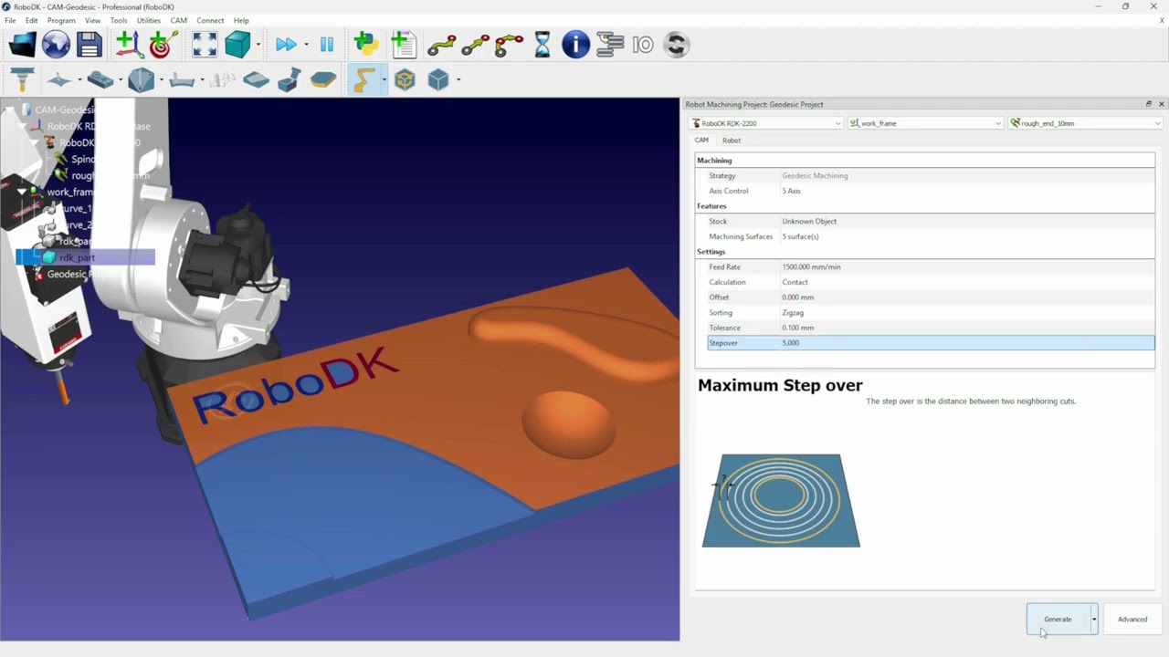Geodesic - Machining Strategy - RoboDK CAM