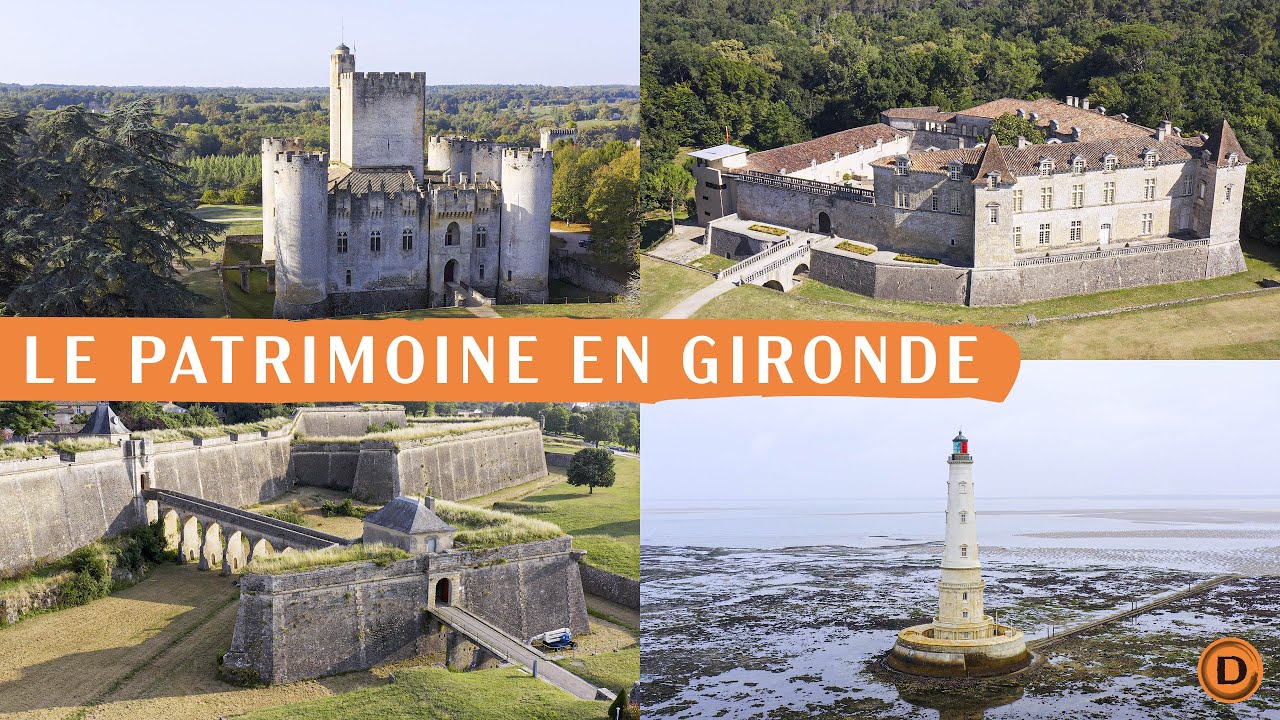 Le Patrimoine en Gironde - Drone - Documentaire Aérien 4k - Aerial Footage 4k