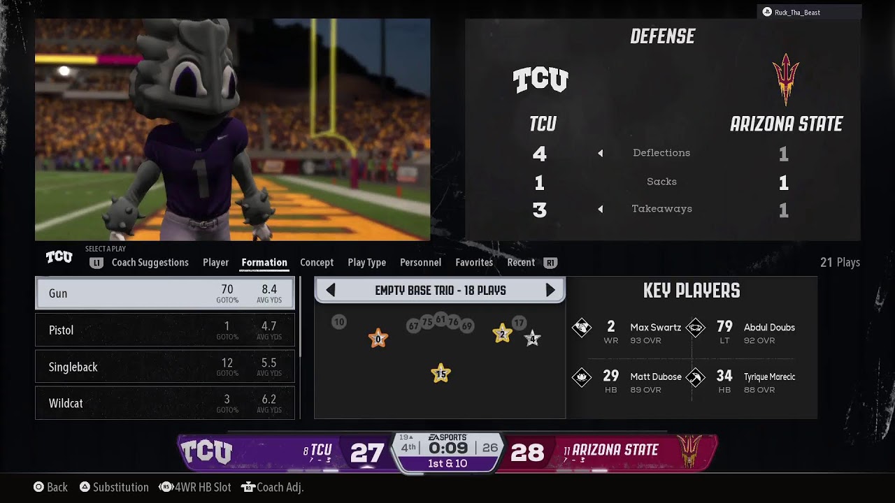 CFB 26 Elite 706 LG: #8 TCU Hornfrogs at #11 Arizona State Sun Devils