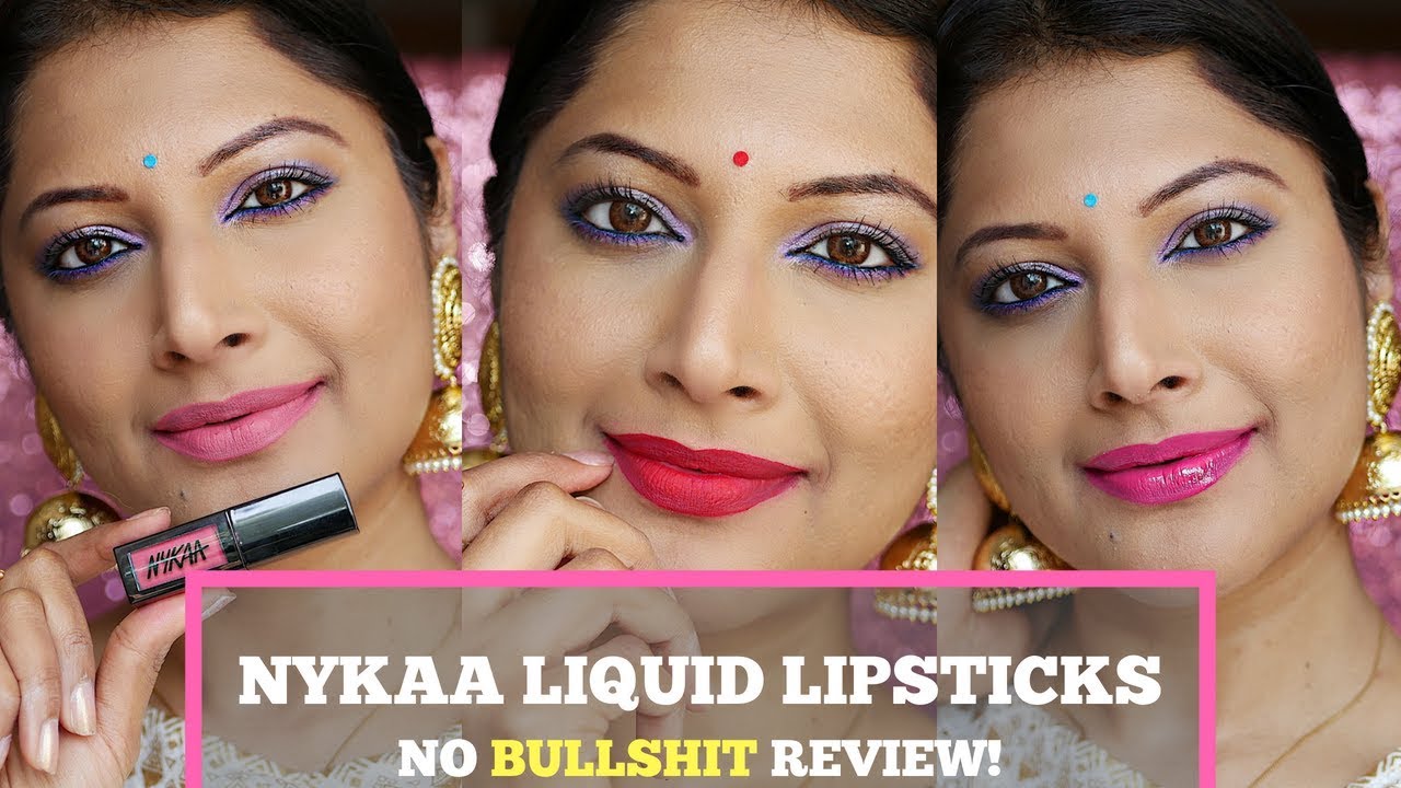 NYKAA MATTE TO LAST LIQUID LIPSTICKS HONEST REVIEW + SWATCH + WEAR TEST . BEST OF NYKAA? medium skin