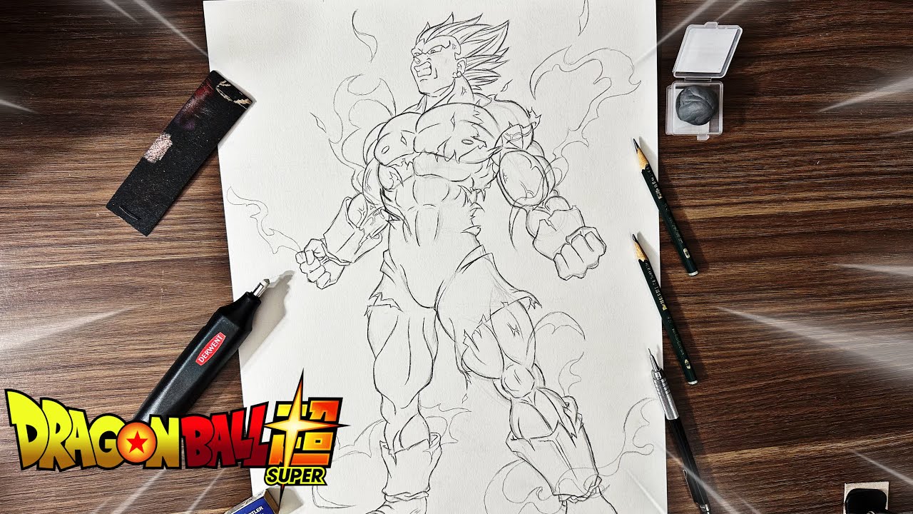 Desenhando o Vegeta Ultra Ego - Esboço Completo [ Dragon Ball Super ]