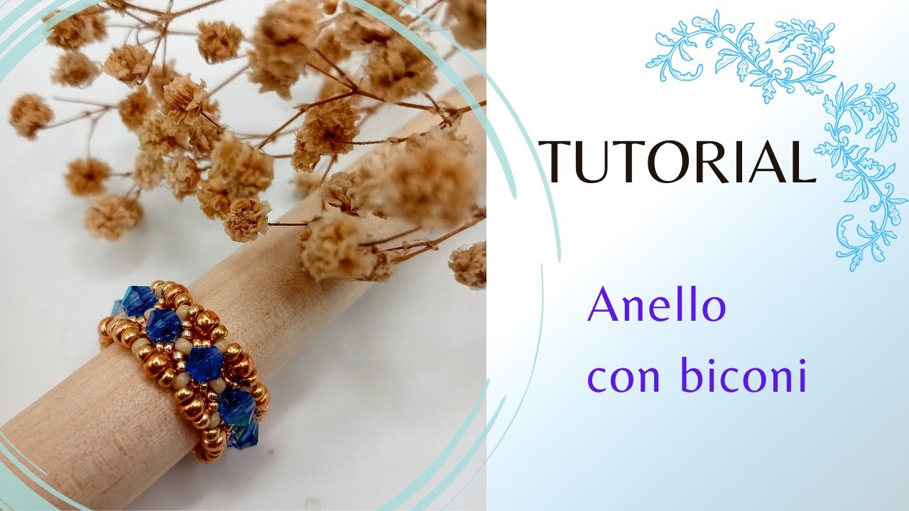 Tutorial anello con biconi per principianti / DIY easy beaded ring with bicones