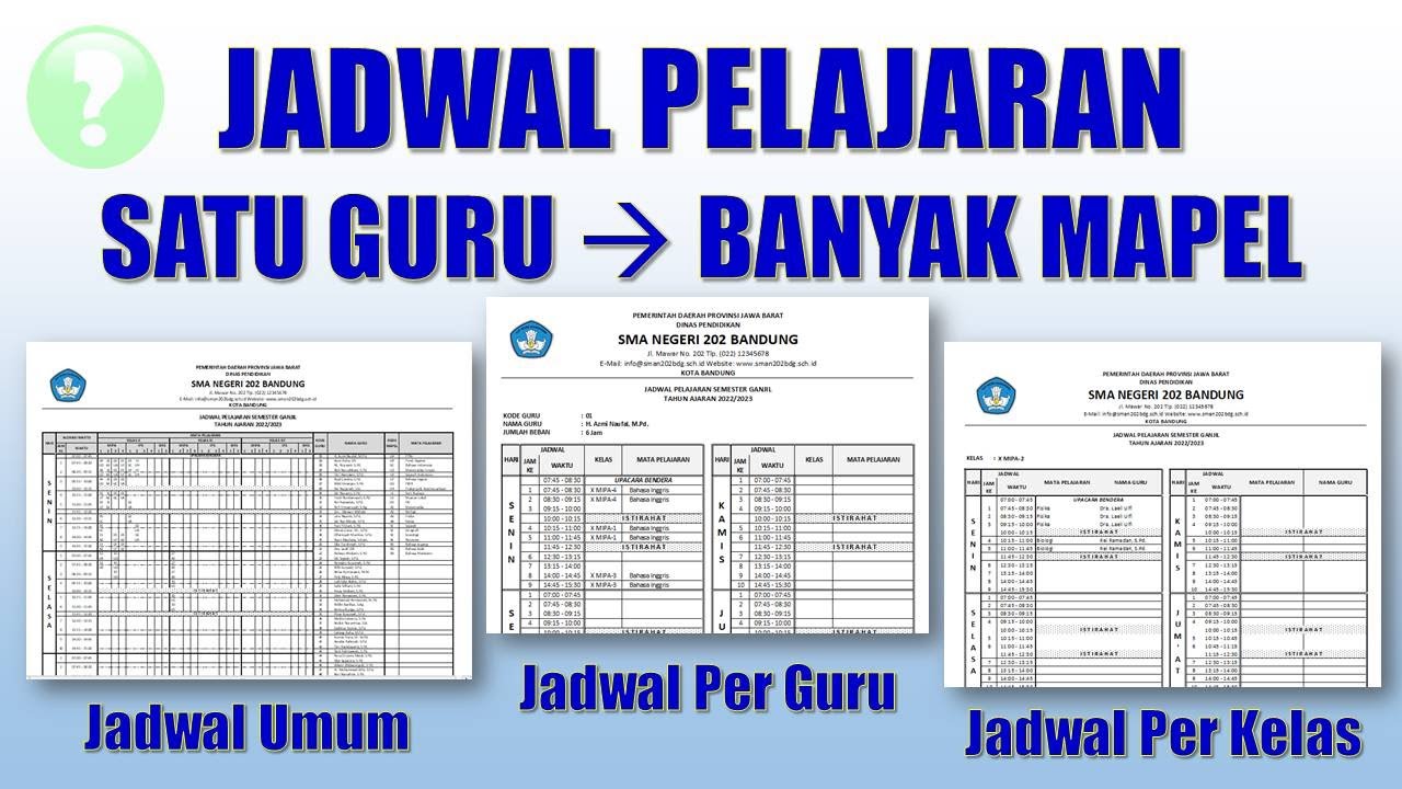 Cara Membuat Jadwal Pelajaran yang Bisa Satu Guru Beberapa Mata Pelajaran