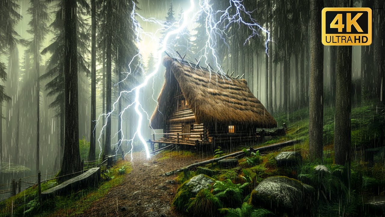 Засыпайте мгновенно за 5 минут 🌧️ Звуки сильного дождя и грома | ASMR для глубокого сна