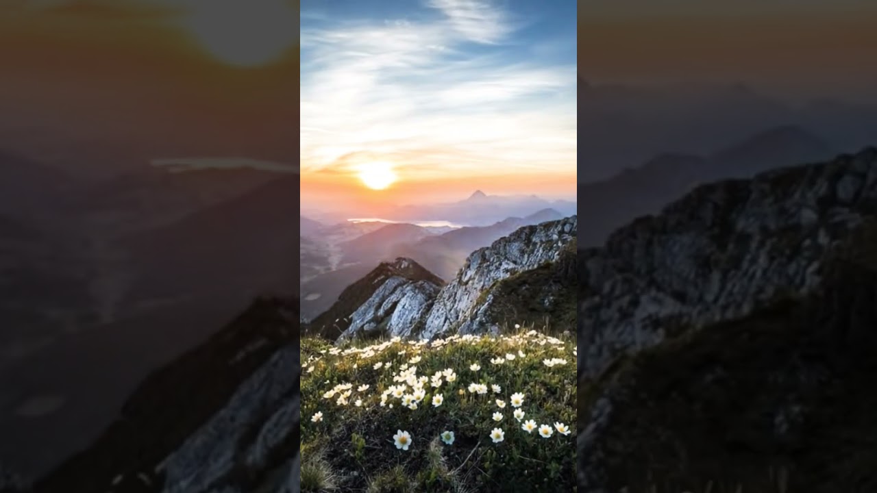 Breathtaking Mountain Sunrise with Peaceful Music Nature Sounds for Study and Sleep 