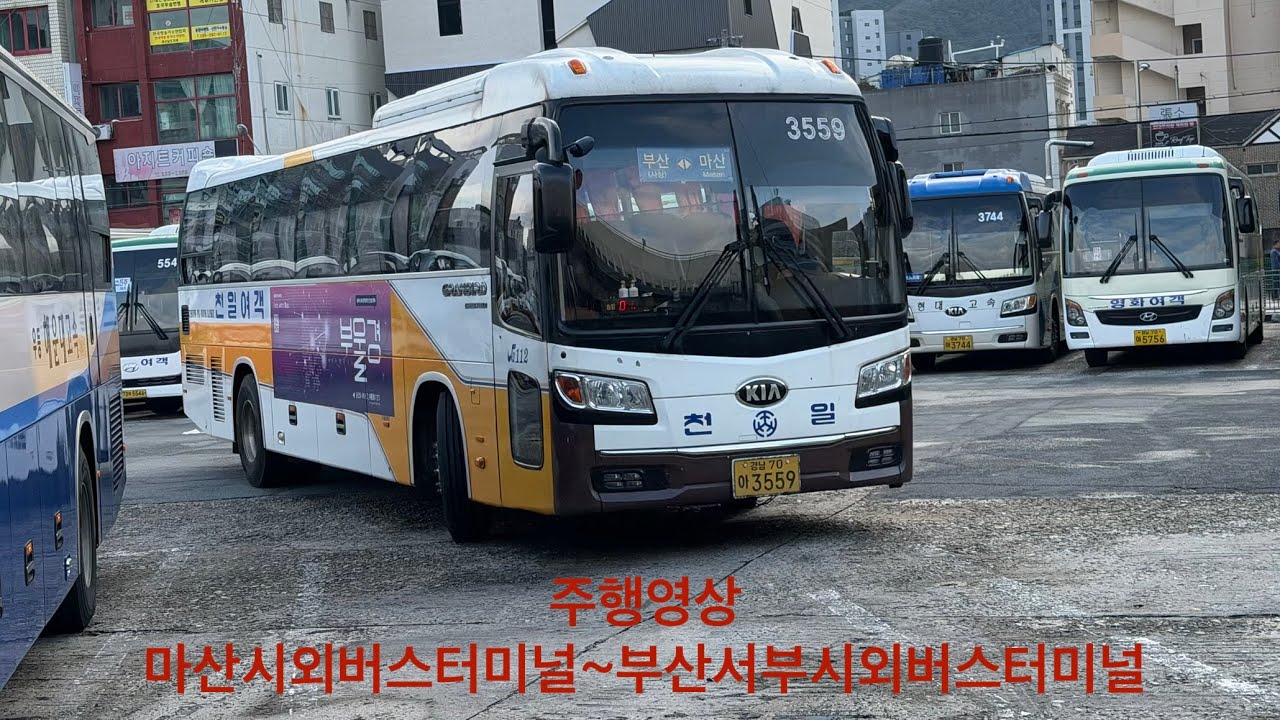 (경남시외버스) 천일여객 3559호 기아 뉴 그랜버드 그린필드 2015.06 노선 : 마산↔️부산 주행영상 : 마산시외버스터미널 ~ 부산서부시외버스터미널