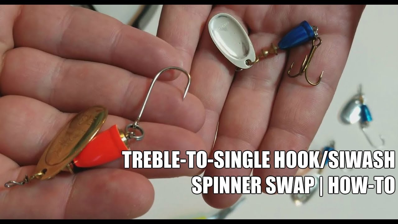 HOW-TO Swap Treble Hooks to Siwash/Single Hook on Spinners/Blue Fox