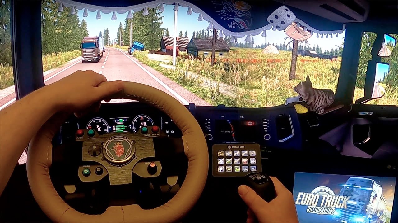 #ETS2: Суровая Россия 1.47 на Scania Финская сцепка #3монитора #TripleScreen #ThrustMasterT300 #TH8A