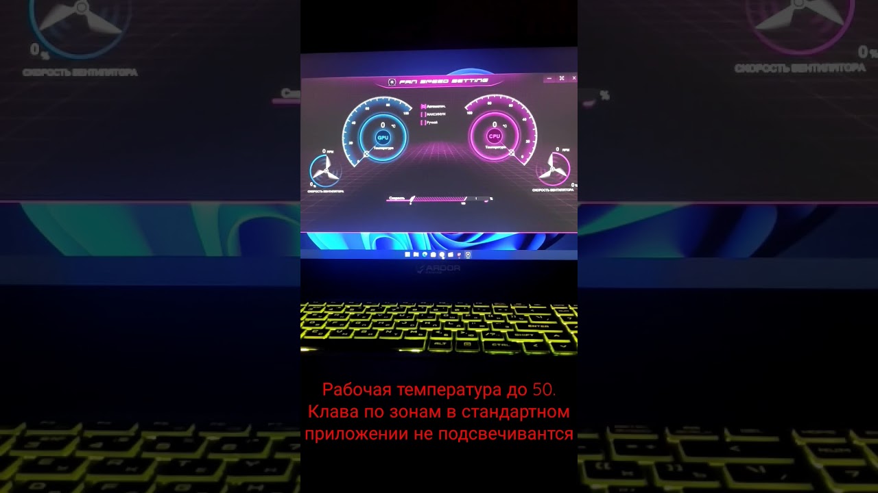 Ноутбук Ardor Gaming NEO G17-I5ND205 Видеокарта: GeForce RTX 3060. RGB по зонам нет, робочая темп 50