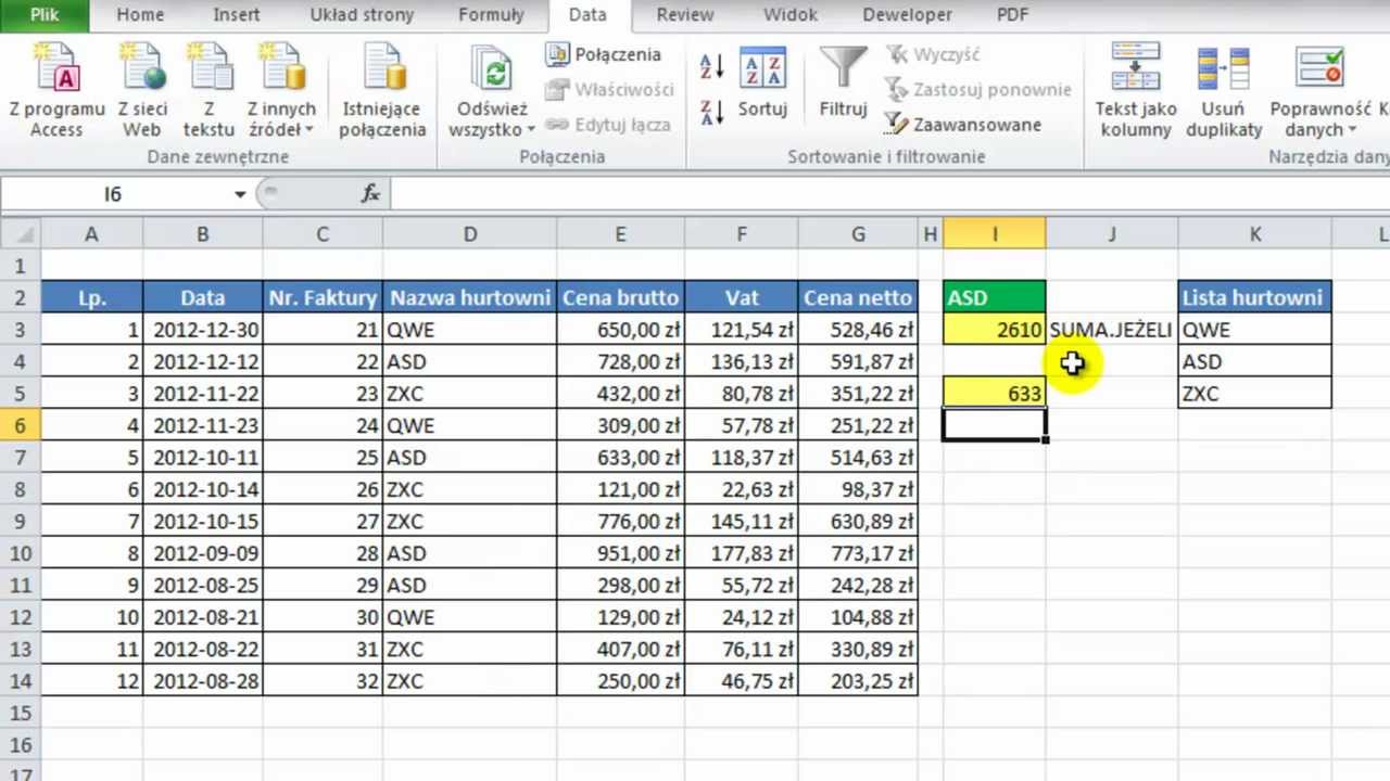 Excel - Sumowanie po wielu kryteriach SUMA.JEŻELI i SUMA.WARUNK&Oacute;W - pytania widz&oacute;w #4