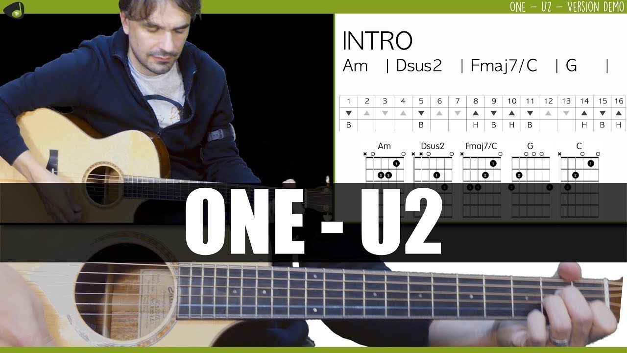 U2 - One | Лёгкий урок на гитаре + табы 🎸