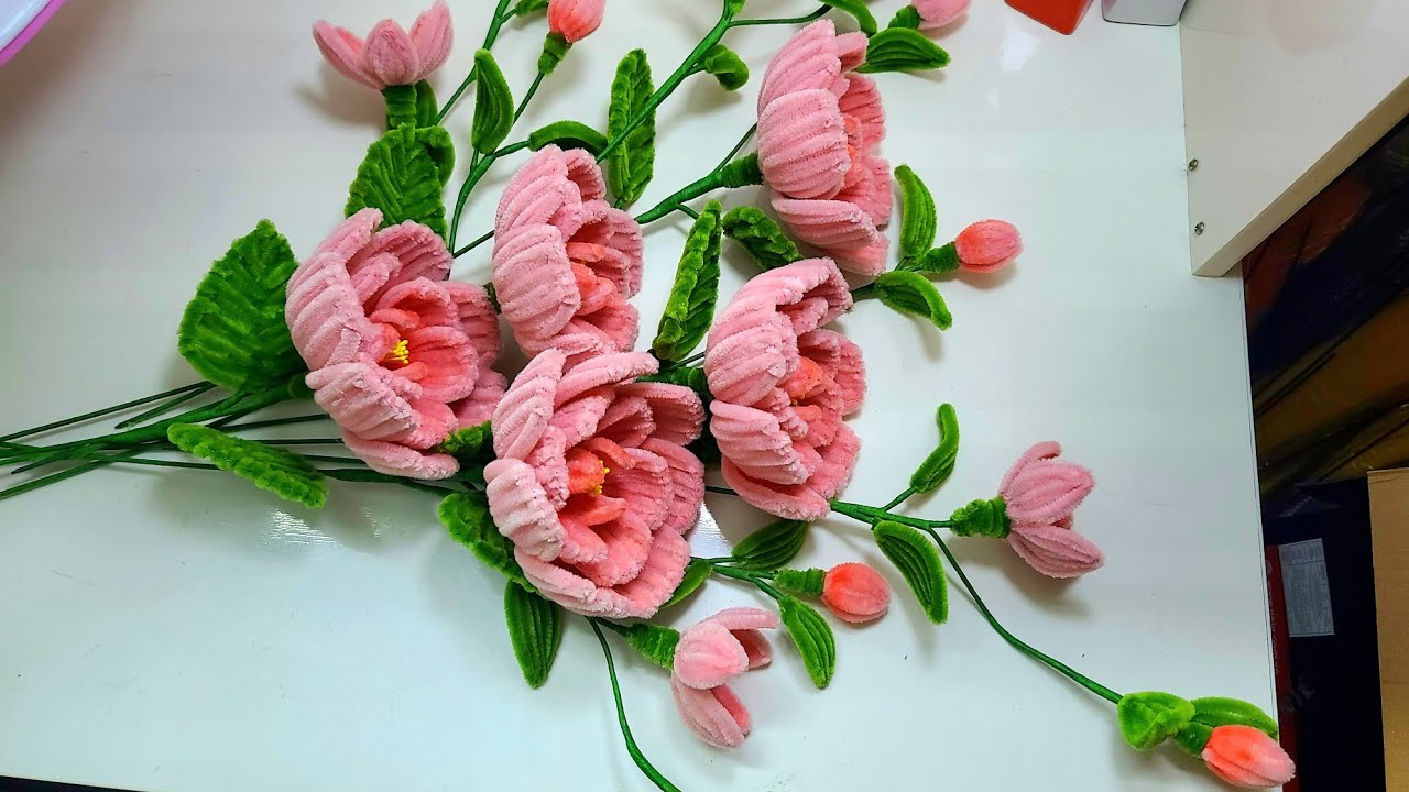 How to make camellia flowers with velvet zinc - make flowers with velvet zinc- làm hoa handmade