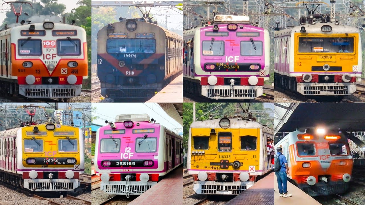Different Model Colourful Indian EMU - MEMU  Local Trains in Action | Sealdah & Howrah Local Trains