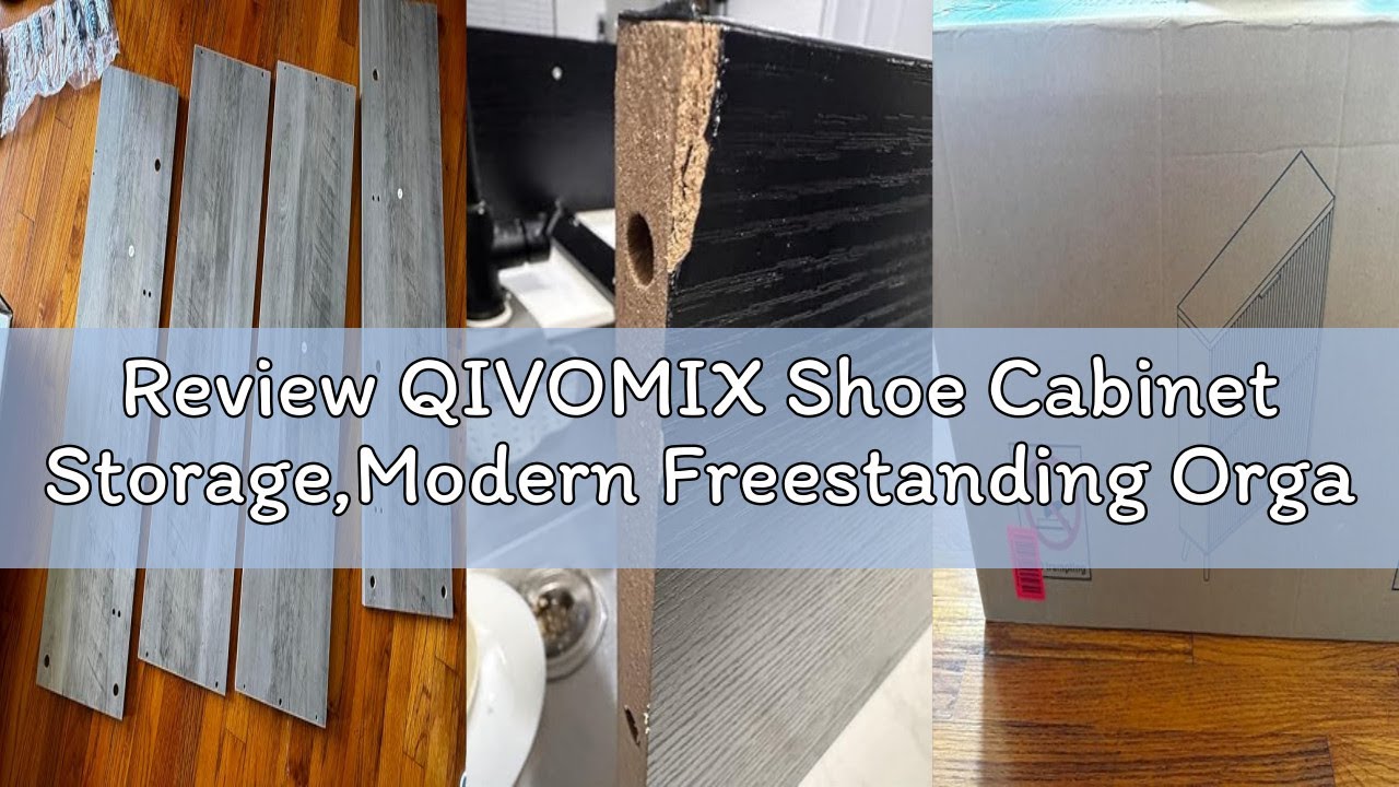 Review QIVOMIX Shoe Cabinet Storage,Modern Freestanding Organizer with 2 Flip Drawers,Narrow Shoe Ra