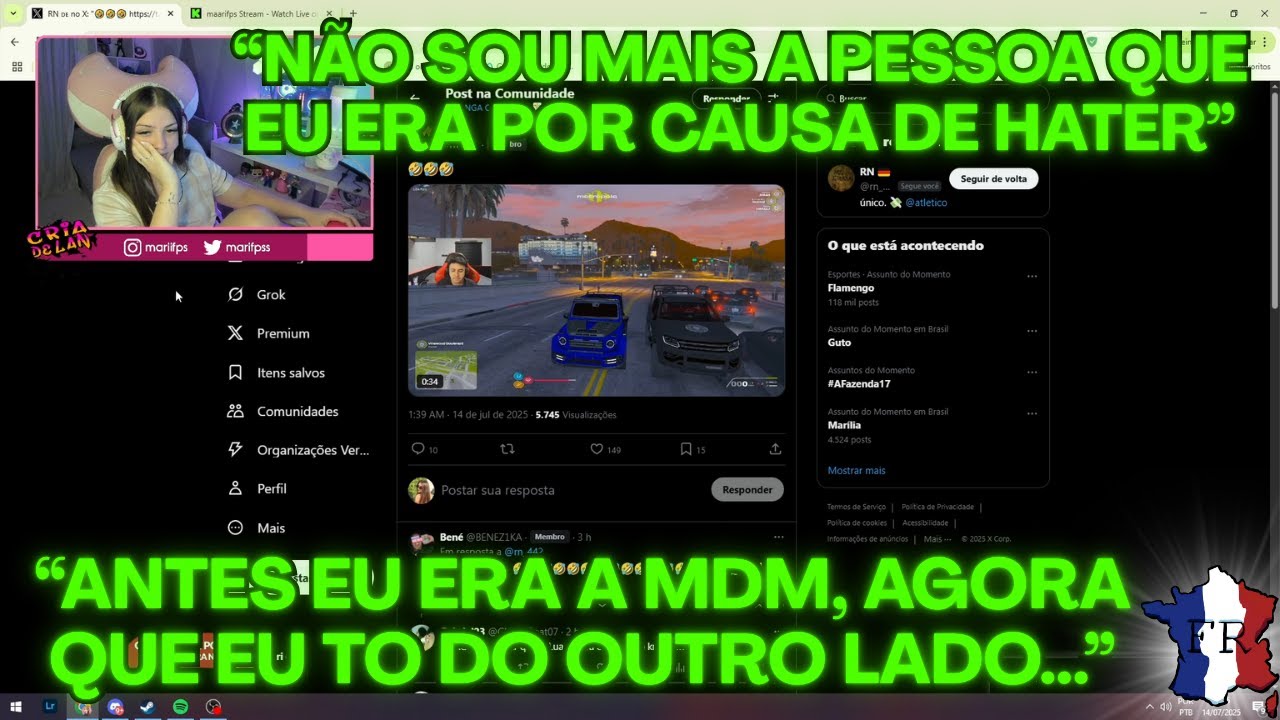 MARIFPS DESABAFA SOBRE HATE DOS F&Atilde;S DA FRAN&Ccedil;A!!
