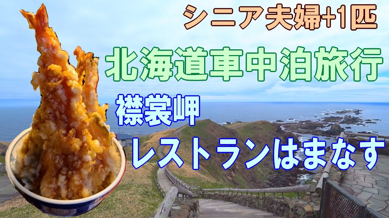 シニア夫婦＋1匹18日間北海道車中泊旅行【そびえ立つエビ天丼】はまなす