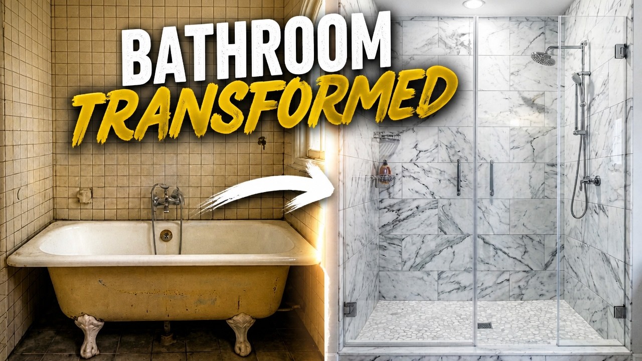 Alcove Tub to Modern Walk In Shower – Insanely Satisfying Bathroom Remodel Time Lapse