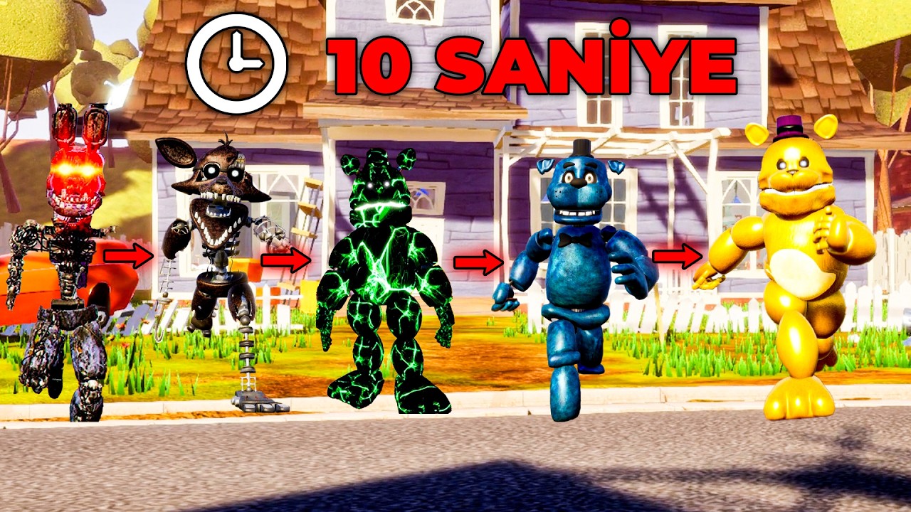 10 SANİYE SONRA YENİ BİR ANİMATRONİK SPAWN OLUYOR! | Hello Neighbor Mod