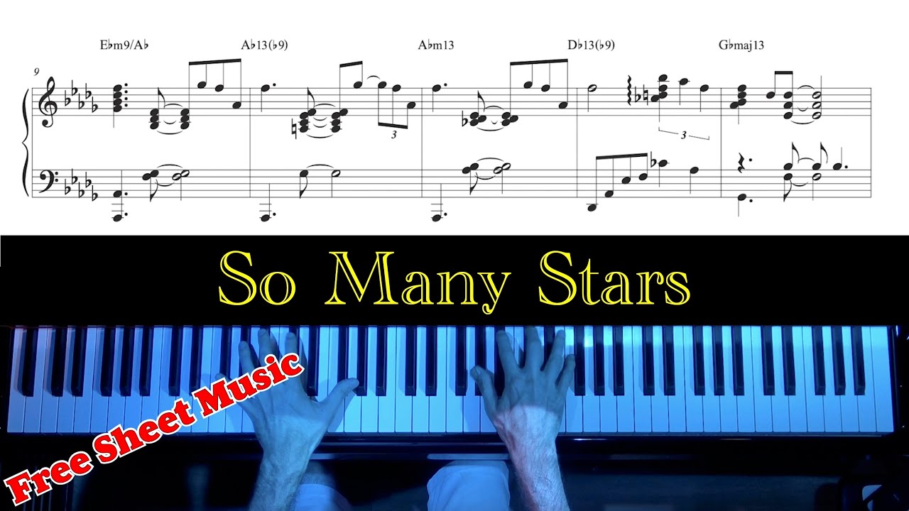 So Many Stars - advanced bossa nova jazz piano arrangement with free sheet music