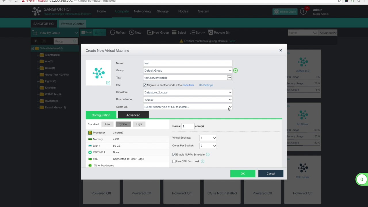 HCI Easy Configure - Create New VM - 5.8.3