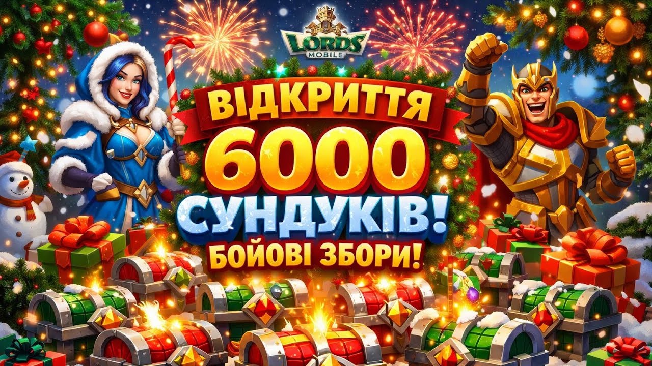 Новорічне відкриття 6000 сундуків ❄️ | Lords Mobile | War Rally
