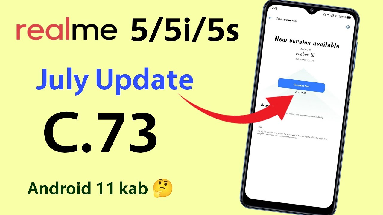 Realme 5/5i/5s July update released. Android 11 kab milegi🔥🔥