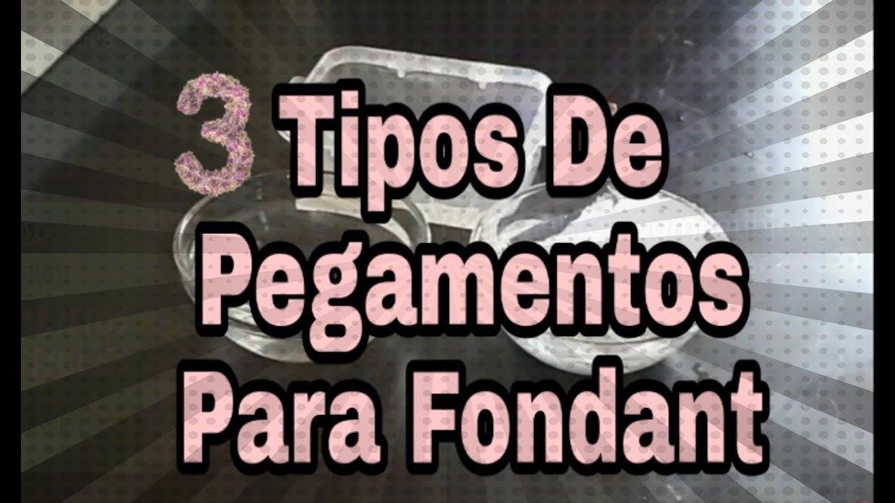 Tres tipos de pegamentos para fondant o pasta de goma.