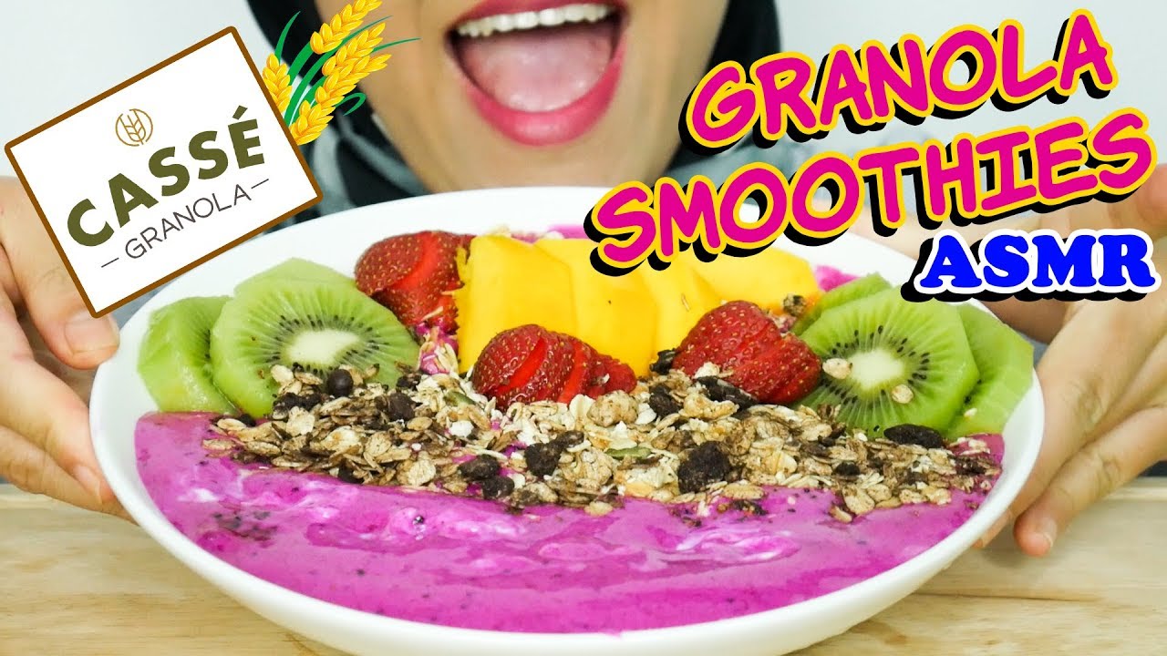 Granola Smoothies by Cassé  || ASMR Eating Sounds || No Talking || ASMR Indonesia