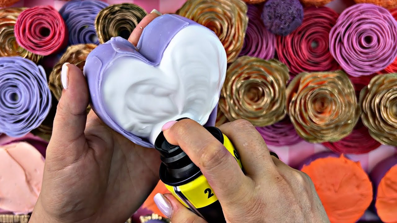 Crushing soap boxes with foam ✨ASMR soap cubes ✨soap roses ✨